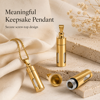 Collier pendentif mini-bouteille en acier inoxydable, porte-parfum liquide, bijou commémoratif pour cendres funéraires