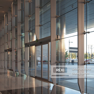 Revêtement extérieur bon marché Façade mur rideau en verre panneau de verre trempé profilés en aluminium mur-rideau en araignée - Product Image 2