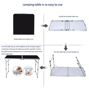 Mesa de <span class=keywords><strong>Camping</strong></span> Dobrável de 4 pés, Mesa de Piquenique Portátil de Alumínio de 120cm, Fácil de Montar, Mesa de Praia de 1,2m, Leve e Compacta - Product Image 2