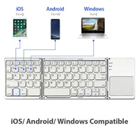 Keyboard Lipat BT 64 Tombol B033 CE FCC RoHs dengan Touchpad, Keyboard Nirkabel Portabel untuk Laptop, Tablet, dan Ponsel