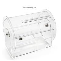 BOSN ADB-203 Boîte de tirage au sort rotative avec porte verrouillable, en acrylique transparent recyclable et résistant à l'eau, pour affichage personnalisé de tirages au sort