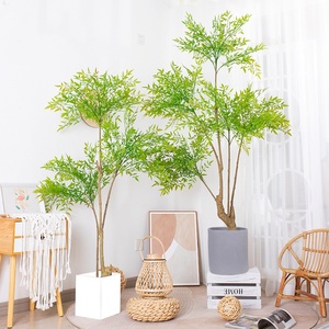 Árbol de Bambú Artificial <span class=keywords><strong>Nandina</strong></span> en Maceta, Planta Artificial Verde y <span class=keywords><strong>Roja</strong></span> para Decoración de Interiores del Hogar - Product Image 2