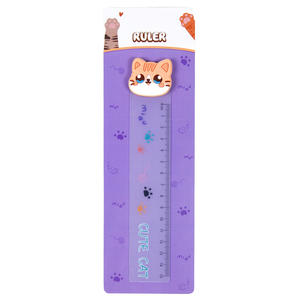 PP Kunststoff 15cm Lineal mit Tier gummi deckel für Kinder, langlebiges transparentes Design, für Schul bedarf und Schreibwaren - Product Image 2