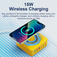 Chargeur rapide multi-ports 140W Station de charge sans fil de type C avec PD 65W QC 3.0 Charge rapide pour iPhone 14 Samsung Mobile Phone
