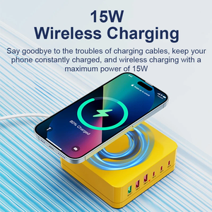 Estación de carga inalámbrica tipo C de cargador rápido multipuerto de 140W con Carga rápida PD 65W QC 3,0 para teléfono móvil iPhone 14 Samsung - Product Image 3