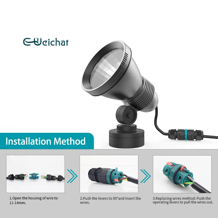 E-Weichat ขั้วต่อไฟฟ้าแบบหมุนกันน้ํา ขั้วต่อกันน้ําแบบรวดเร็ว ขั้วต่อสายเคเบิลกันน้ํา ip68