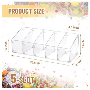 Supports carrés personnalisés en acrylique pour cannes en sucre – Lot <span class=keywords><strong>de</strong></span> 5 présentoirs transparents polis pour fêtes, Noël, publicité et vente <span class=keywords><strong>au</strong></span> détail - Product Image 2
