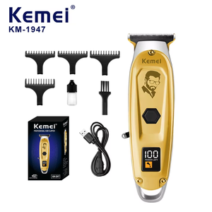 Tondeuse à <span class=keywords><strong>barbe</strong></span> professionnelle Kemei KM-1947 à faible bruit pour salon de coiffure, <span class=keywords><strong>kit</strong></span> de coupe sans fil, 4 peignes, écran LED, rasoir à cheveux pour hommes - Product Image 1