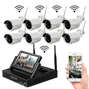EseeCloud WLAN mit 10 Zoll LCD 3 MP 5 MP drahtloses CCTV-System drahtlose NVR-Kits für Außenbereich WI-FI Sicherheit CCTV-Kamerasystem