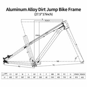 Khung xe đạp Dirt Jump 27.5 inch 17 inch, khung xe đạp leo núi Enduro Hardtail, trục xuyên 12 * <span class=keywords><strong>142mm</strong></span>, trục giữa BSA BB68-73mm - Product Image 2
