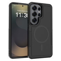 Coques pour téléphone portable S26 Ultra, givrées semi-transparentes, 2 en 1, TPU+PC, charge magnétique, anti-traces de doigts, étanches