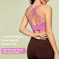 Soutien-gorge de sport pour femme, haute respirabilité, extensible dans quatre directions, maintien élevé, séchage rapide, dos croisé, coussinets amovibles, pour fitness, gym et yoga