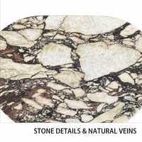 Table basse de luxe en pierre naturelle EA Stone Calacatta Viola, table d'appoint personnalisée pour salon, fabricant de meubles d'hôtel