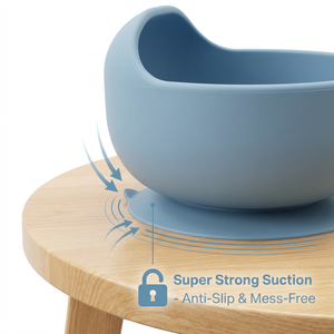 Ensemble repas non toxique pour tout-petits avec assiette et bol en silicone à ventouse pour un sevrage sans dégâts – Essentiels pour l'alimentation de bébé - Product Image 3