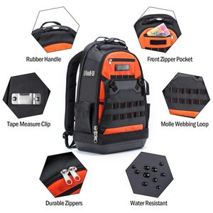 <span class=keywords><strong>Sac</strong></span> à <span class=keywords><strong>dos</strong></span> pour <span class=keywords><strong>outils</strong></span> robuste et imperméable avec base rigide moulée, multi-poches, organiseur d'<span class=keywords><strong>outils</strong></span> pour électricien, logo personnalisé OEM - Product Image 3