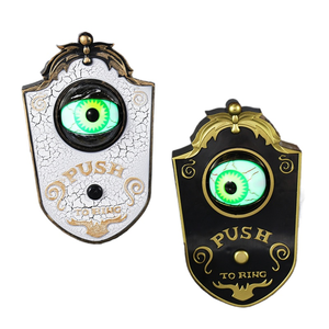 Décoration de sonnette d'Halloween à un œil, en PVC, électrique, lumineuse et sonore, avec œil artificiel, accessoires de déguisement pour pièces effrayantes, décoration d'Halloween - Product Image 1