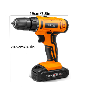Taladro Percutor Eléctrico <span class=keywords><strong>HILDA</strong></span> 25+1 con Torque Ajustable, Destornillador Eléctrico Multifuncional Inalámbrico con Batería - Product Image 5