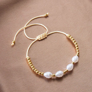 Fashion Handmade Shell Pearl <b>Beaded</b> <b>Bracelets</b> 18k Gold Plated Copper Charm Jewelry <b>Bracelets</b> Sets <b>for</b> Women - Product Image 6