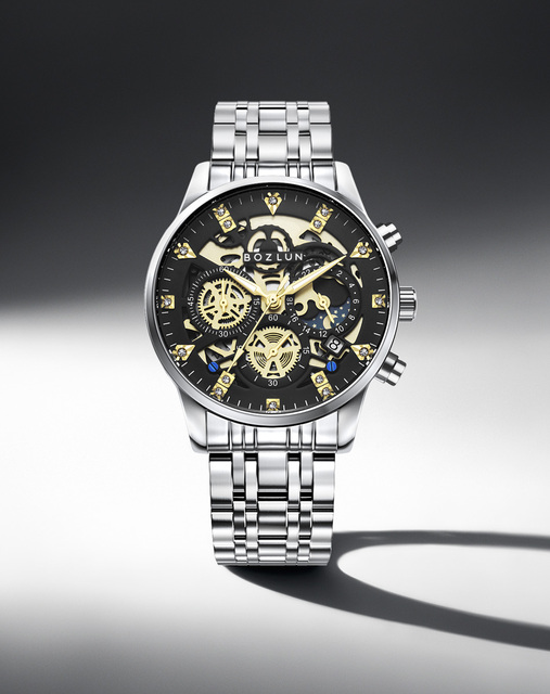 Clearance SKMEI&BOZLUN BZ019 Classic Luxury Fashion Quartz Analog Men's Watch Stainless Steel Band Alloy Case Business 2026