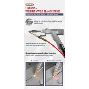 Nouvelle machine de soudage laser à fibre portative refroidie par eau 2-en-1 3-en-1 2000W 3000W 220V avec nettoyeur automatique de faisceau et source IPG - Product Image 6