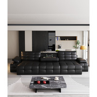 Echtes Leder Ecksofa-Bett Möbelset Modernes Design Massage Verstellbare Funktionen Baumwollfüllung Wohnzimmer