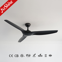 Ventilateur de plafond 1stshine 60 pouces avec pales en ABS, moteur silencieux, pales réversibles, Wi-Fi TUYA, ultra-silencieux, pour maison intelligente