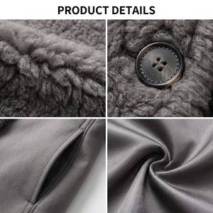 Manteau élégant pour femme en fausse <span class=keywords><strong>fourrure</strong></span> écologique, veste d'hiver chaude en <span class=keywords><strong>laine</strong></span> d'agneau, longueur mi-longue, avec doublure en peau de mouton intégrée, vêtement d'extérieur de luxe - Product Image 3