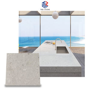 Pierre artificielle de quartz gris 4042 Pietra de haute qualité OM/OEM Design moderne pour l'utilisation de murs de sols d'hôtels en forme de grande dalle - Product Image 4