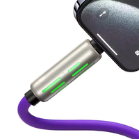 Kabel Data LED RGB pengisian daya Super cepat, kabel Data 240W 4 dalam 1 untuk perangkat komputer, kompatibel dengan Laptop Tablet Android & IOS