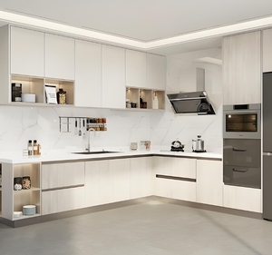 Venta al por mayor gabinetes de cocina modernos personalizados gabinetes de cocina modulares de madera montados en la pared para Villa buen precio - Product Image 2