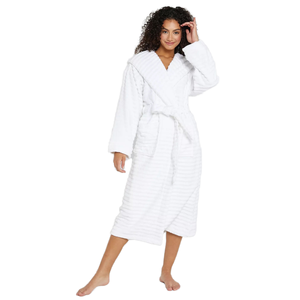 Peignoir de bain luxueux en coton jacquard 100 %, chaud, élégant, décontracté, absorbant, longueur genou - Product Image 1