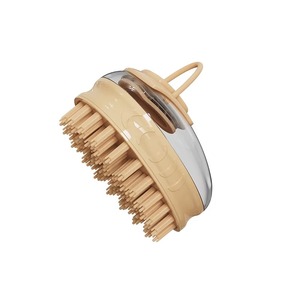 Brosse de massage pour animaux de compagnie en forme de mangue 3-en-1 avec distributeur de shampoing, peigne et brosse douce en TPR pour démêler les poils des chiens, chats et chiots, idéale pour l'extérieur, OEM - Product Image 2