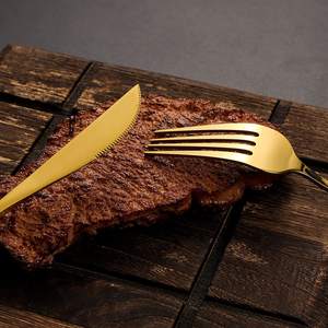 Couverts En Acier <span class=keywords><strong>Villeroy</strong></span> & <span class=keywords><strong>Boch</strong></span> Piemont 5 Pièces Couverts De Mariage Original En Vrac Or Vente Chaude Couverts En Acier - Product Image 5