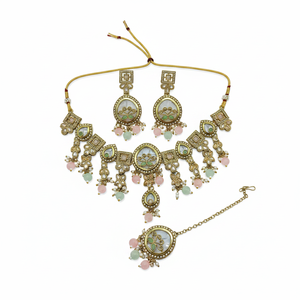 Collier en plaqué or avec pierre de cristal et perles 11151660PGR - Product Image 2