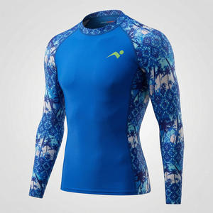 Chemise de bain UV pour hommes, manches longues, protection contre les éruptions cutanées, imperméable, séchage rapide, pour le surf, la natation, la plongée, la plongée avec tuba, le paddle board, la plage - Product Image 1