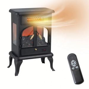Calentador Infrarrojo Portátil de 1000W/1500W con Control Remoto, Elemento Calefactor de Cuarzo, Efecto de Llama 3D, Protección Contra Volcaduras y Sobrecalentamiento - Product Image 6