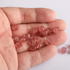 איכות גבוהה תות טבעית אבן קוורץ מותאם אישית סיטוני צורה מרובע ורוד קריסטל - Product Image 2