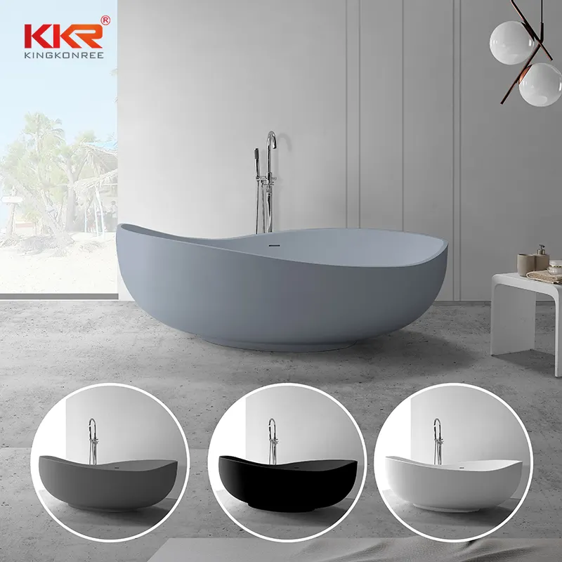 KKR מודרני אמבטיה אבן מלאכותית שרף מוצק משטח אמבטיה בודד