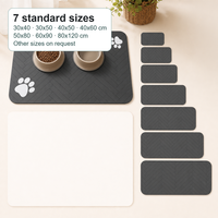 Tapis d'alimentation moderne pour animaux de compagnie en boue de diatomée, absorbant rapidement, antidérapant, en polyester, séchage rapide, avec support en caoutchouc, pour chiens et chats, tailles 30x40