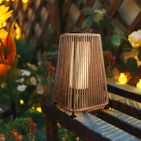 Lampe solaire d'extérieur pour patio, jardin, cour arrière, éclairage LED solaire pour terrasse, éclairage de pelouse rétro en verre tressé pour Noël