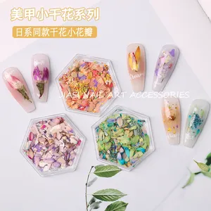 3d Dried Flowers Nail Art Decorations Real Dried Flower Stickers Diy Manicure Charms Designs For Nails Accessories