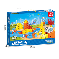 Nouveau design QS – Ensemble de train électrique DIY pour enfants, 207 pièces en plastique, style emboîtable, jeu de piste à piles au lithium pour enfants de 3 ans et plus