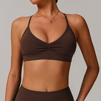 Ensemble de soutiens-gorge de sport légers et confortables pour femmes, col en V, dos croisé, avec logo frontal, idéal pour le yoga