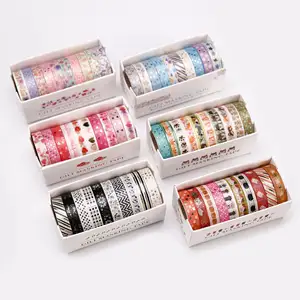 Wholesale Transparent Clear Printing Colour Hot-Selling China Self-adhesive Washi Tape Set Custom