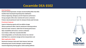 Agente Espesante Perlado de Alta Concentración DK Cocamide MEA 6502 CAS 68140-00-1 Surfactante No Iónico - Product Image 2