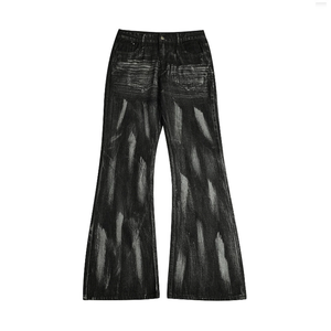 Jean en denim pour homme enduit d'huile et de cire, coupe droite classique, style gothique, streetwear, hip-hop, décontracté - Product Image 2