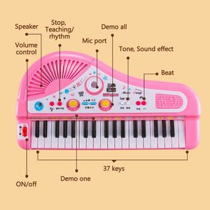 Piano à clavier électronique 37 touches pour enfants avec microphone Instrument de musique jouets jouet éducatif cadeau - Product Image 3