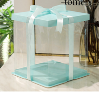 En gros Haute Qualité Carré Grand Transparent POUR ANIMAUX DE COMPAGNIE En Plastique Transparent Boîte À Gâteau Gâteau emballage Conteneur