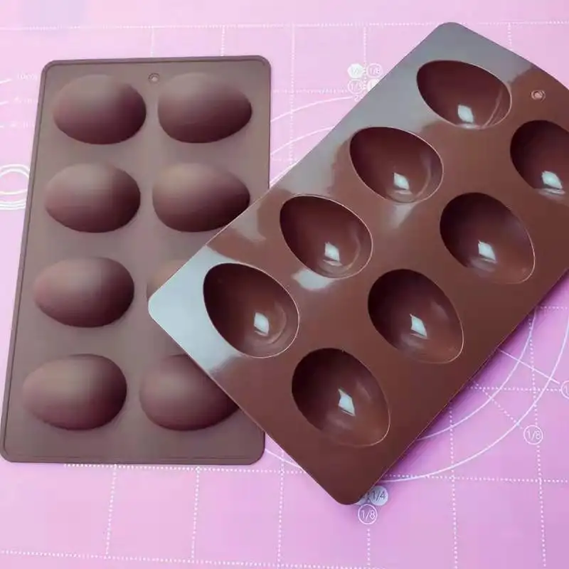 Pasen Ei Siliconen Mallen 8-Cates Easter Ei Vormige Snoep Chocolade Mal Siliconen Thuis Diy Bakgereedschap Voor Pindakaas