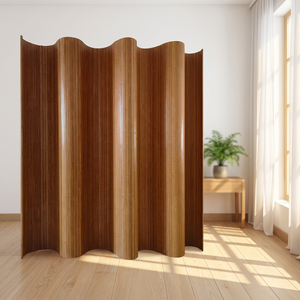 Paneles Decorativos de Bambú Ondulado para Sala de Estar o Restaurante, Separador de Ambientes de 6 x 8 Pies, Color Beige, Ambos Lados - Product Image 3